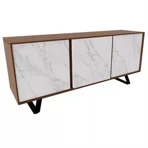 Secret Sideboard Ceramic Marble Doors Walnut